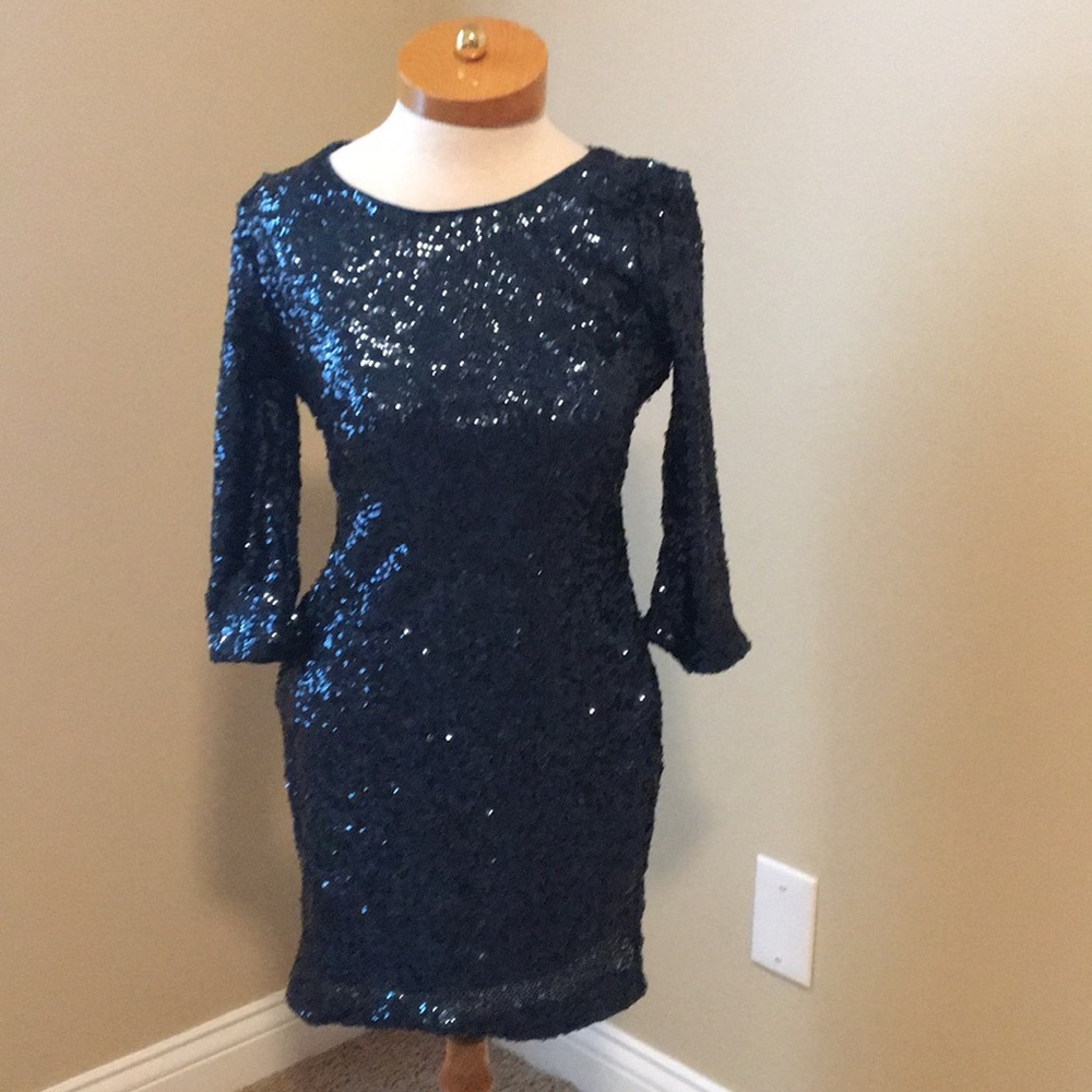 Express Blue sequin dress